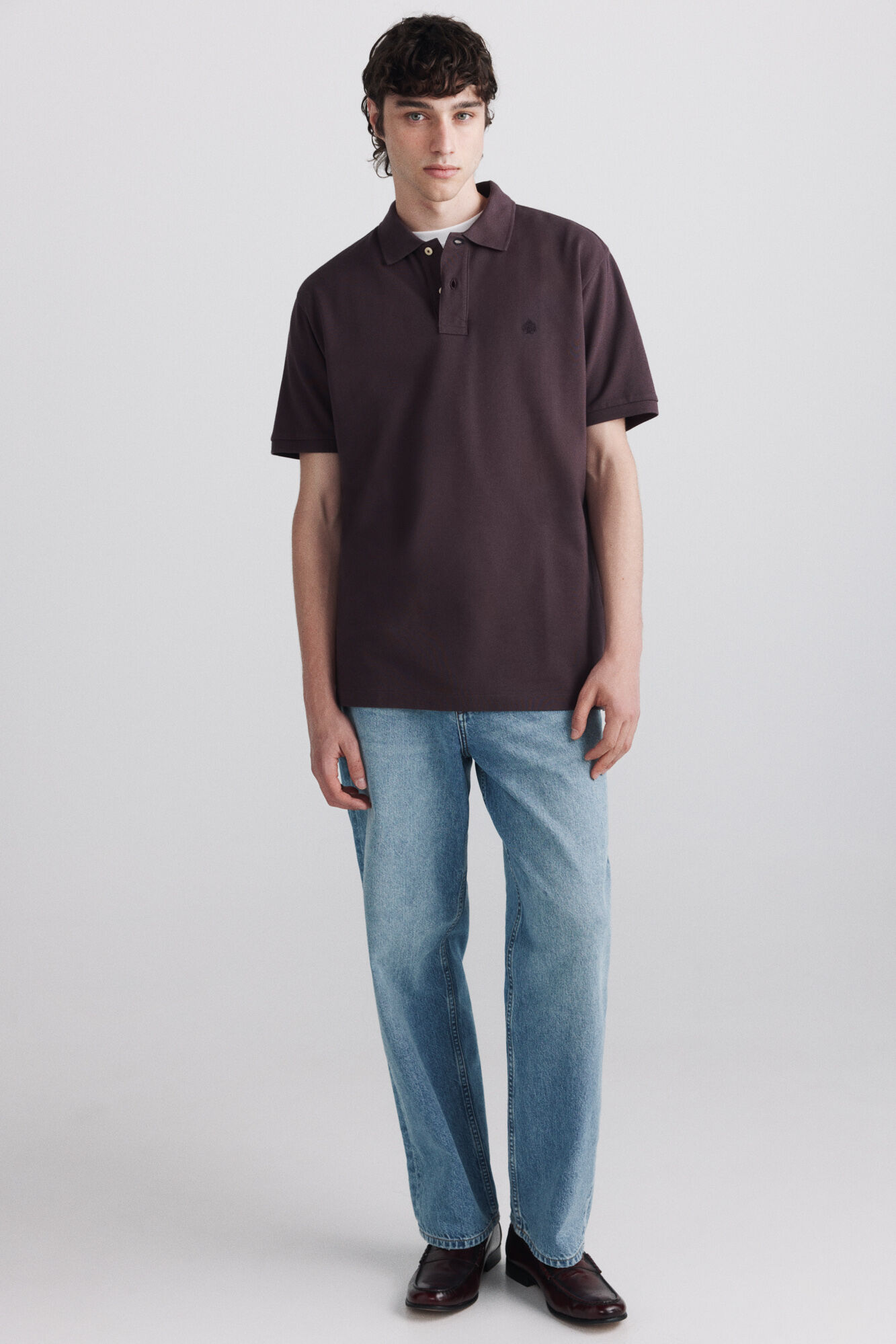Springfield Polo de piqu&eacute; b&aacute;sico Springfield regular fit p&uacute;rpura