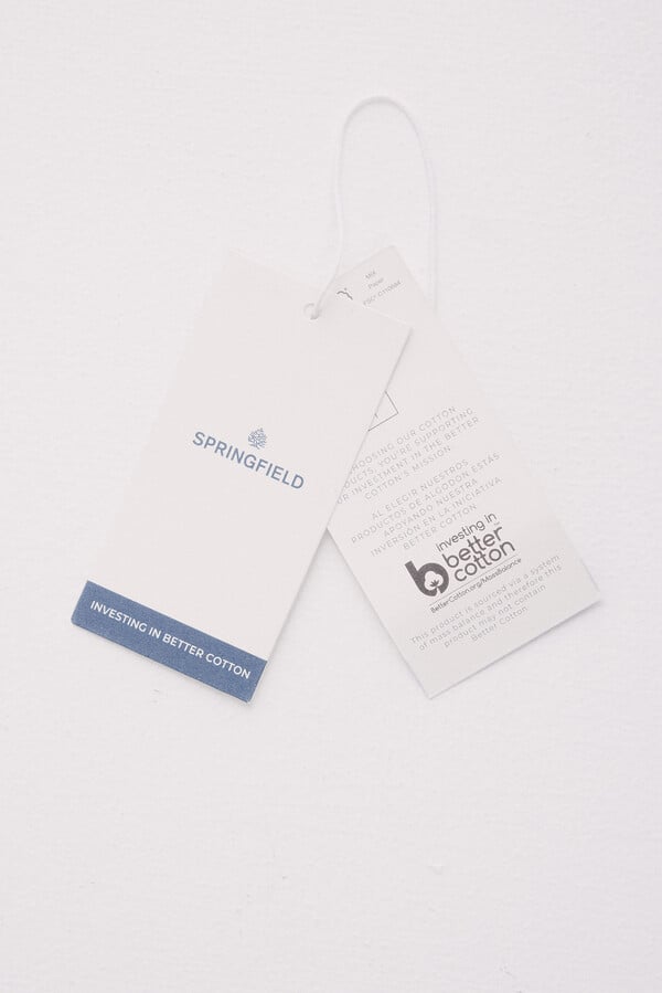 Springfield Pantalón chino microestampado slim fit beige