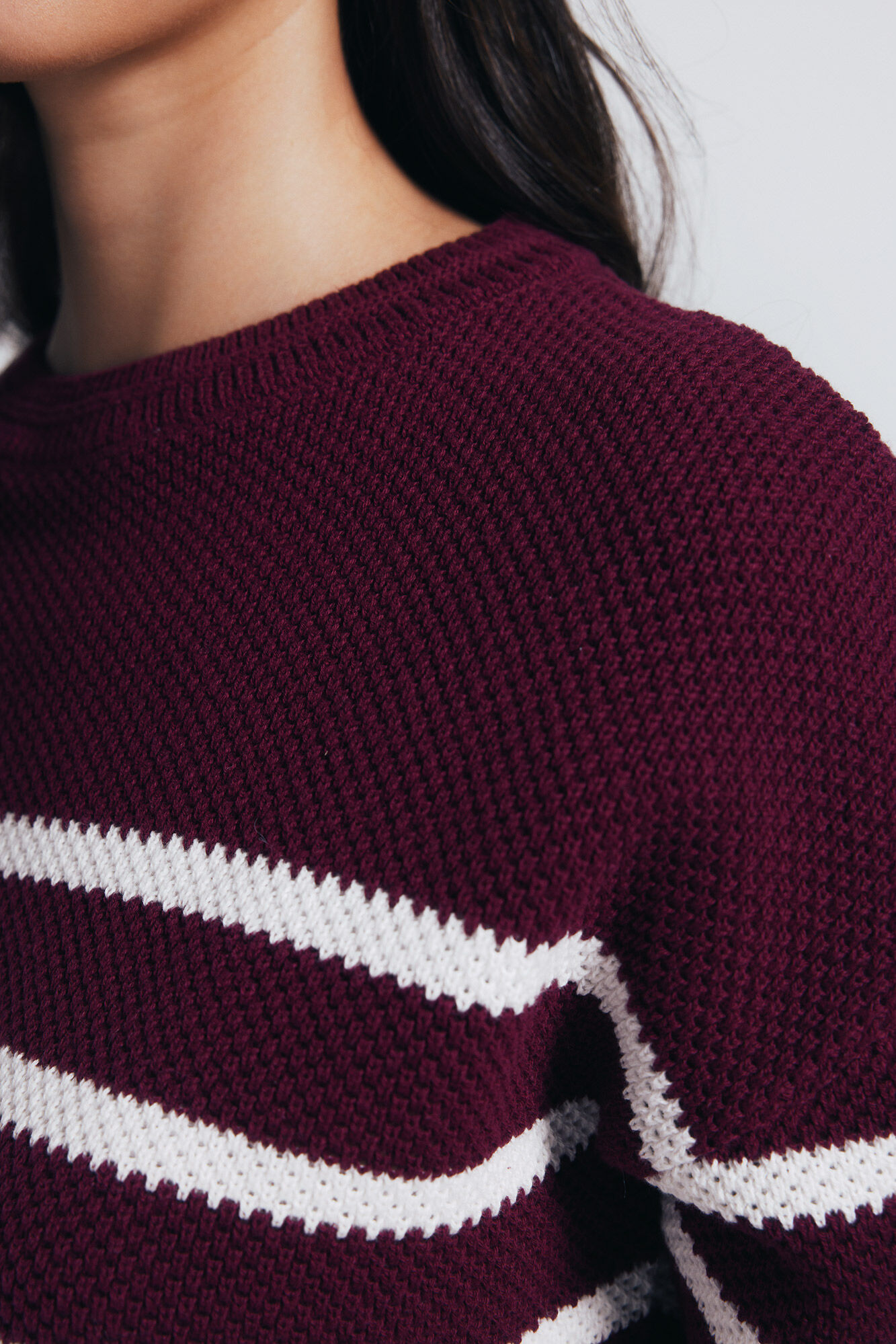 Springfield Jersey de algod&oacute;n a rayas p&uacute;rpura