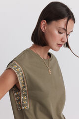 Springfield Playera con dibujo khaki