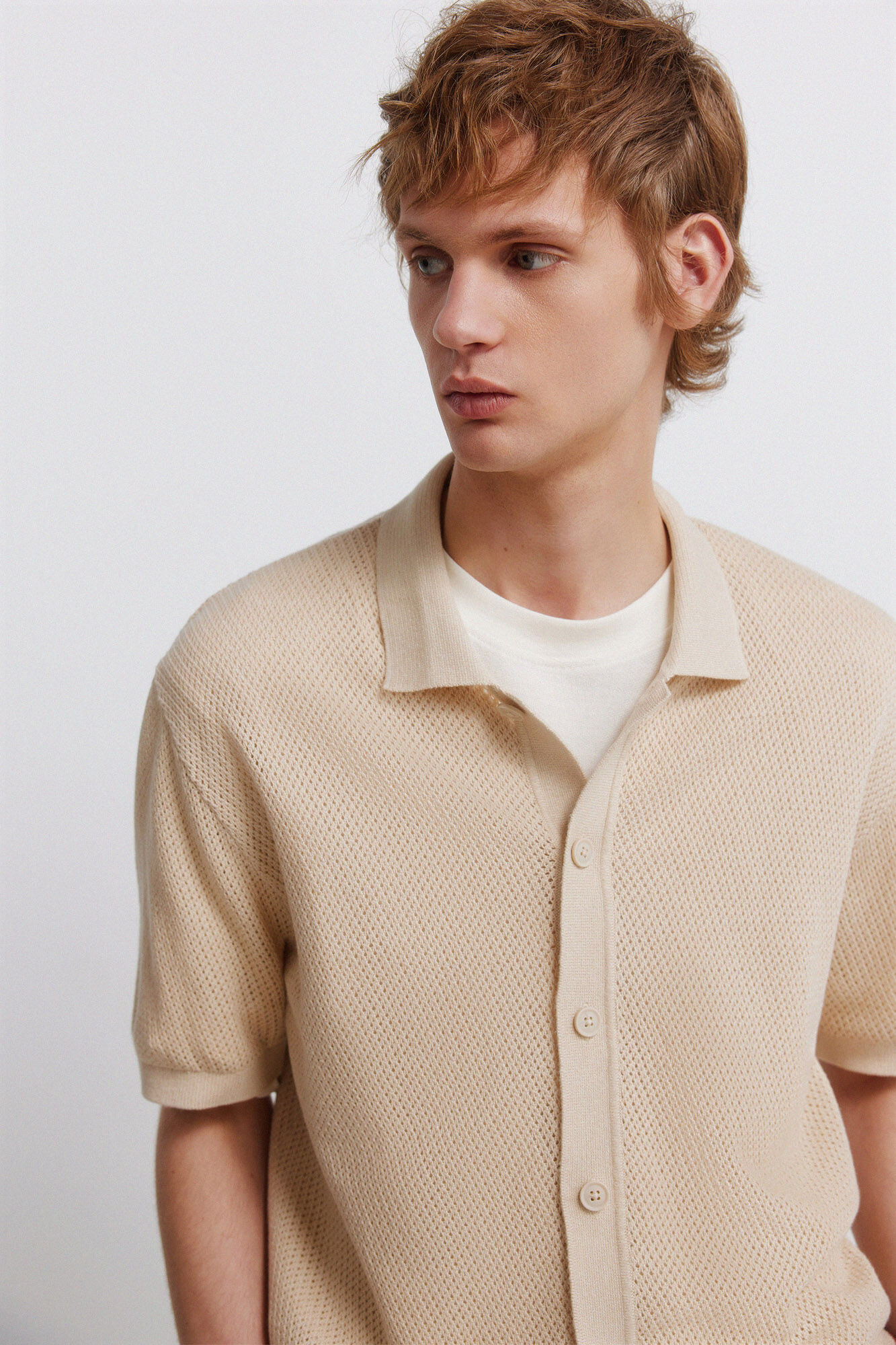 Springfield C&aacute;rdigan con estructura de rayas posicionales beige