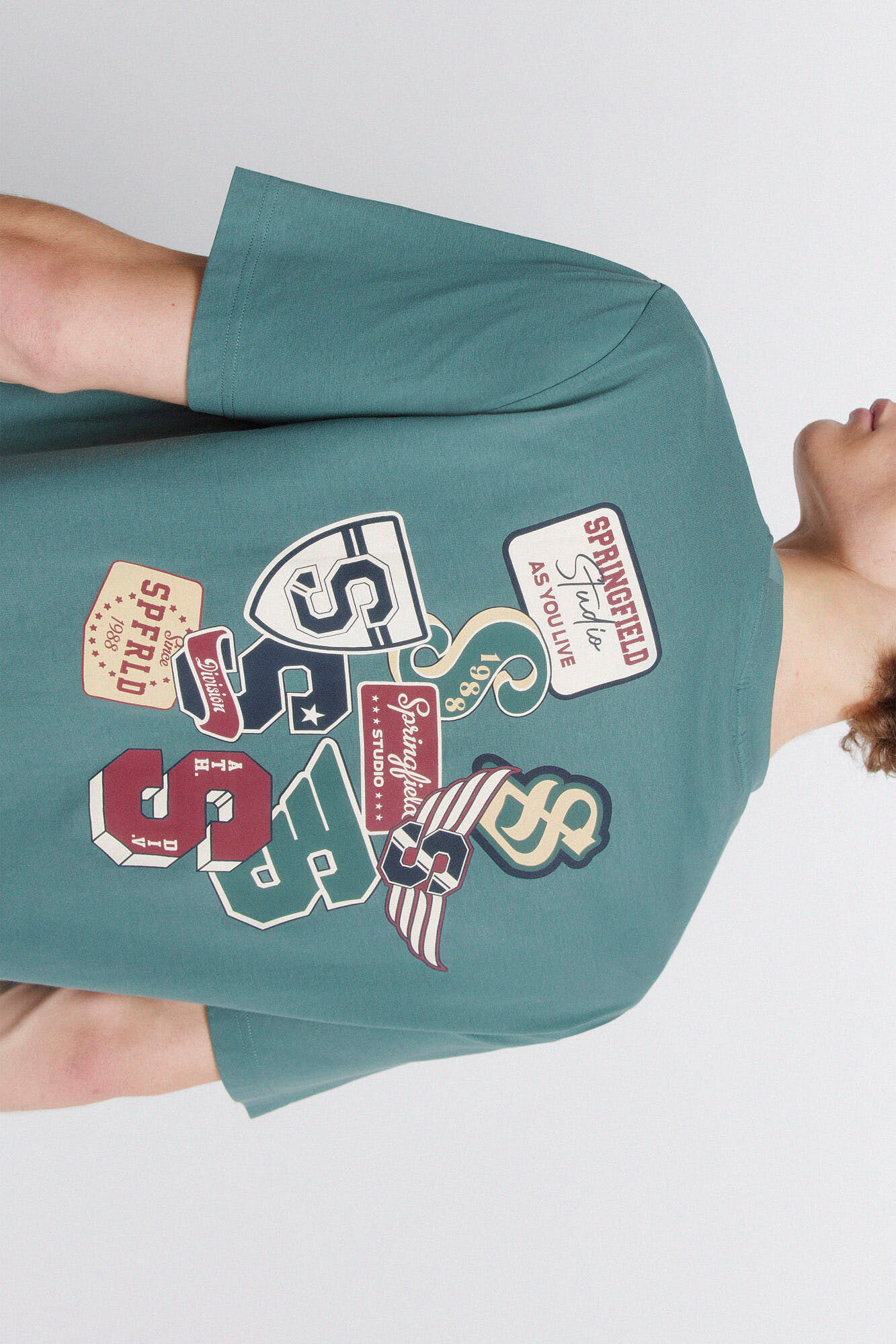 Springfield Playera con logos Springfield turquesa
