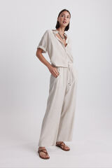 Springfield Pantal&oacute;n fluido con cord&oacute;n beige