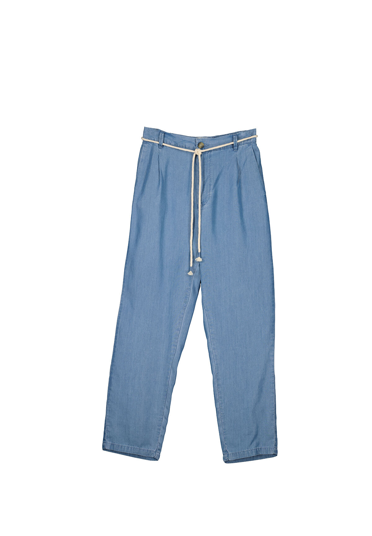Springfield Pantal&oacute;n Tencel Cintur&oacute;n azul