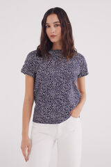 Springfield Playera manga vuelta trabilla estampada marino