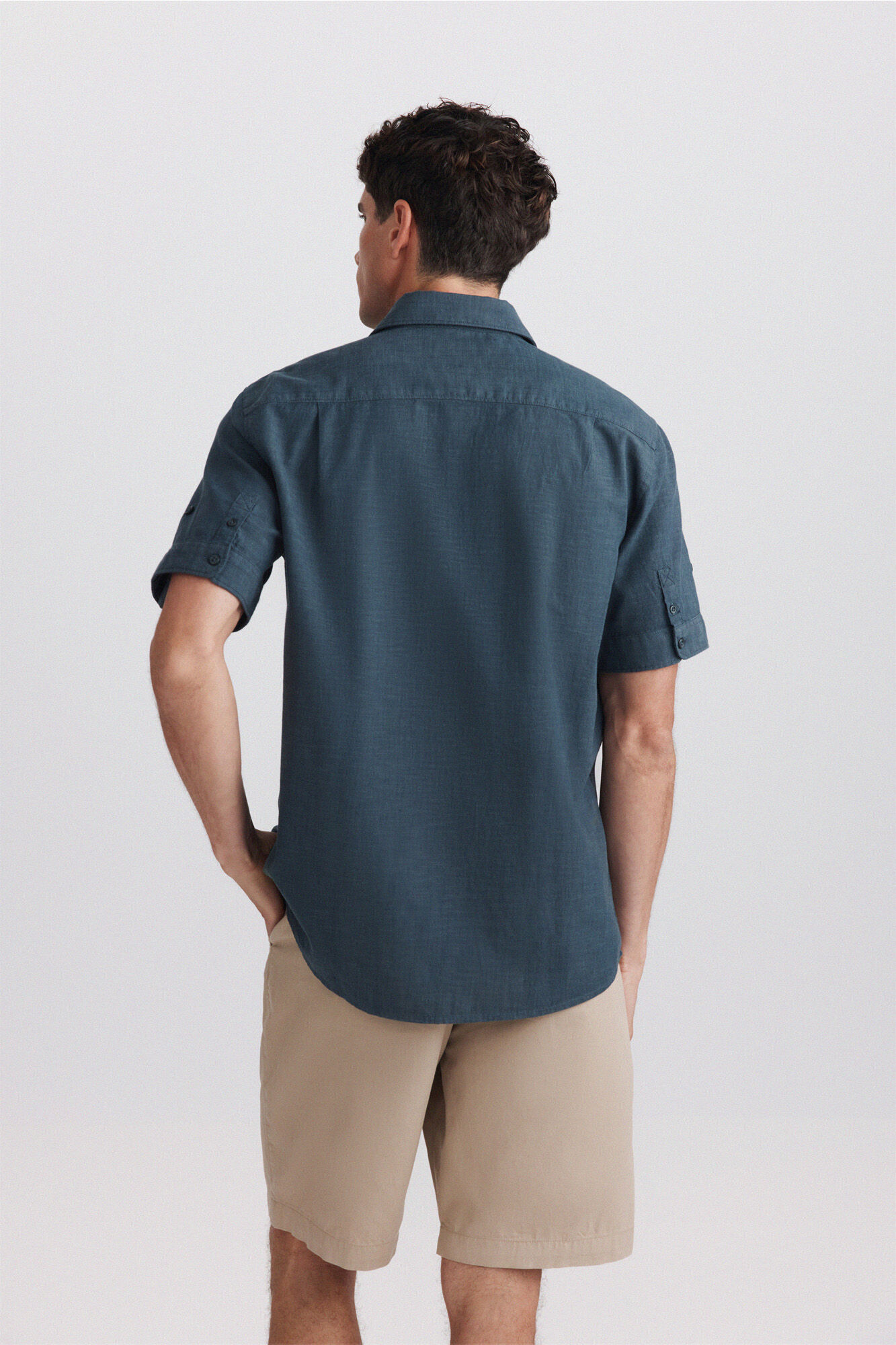 Springfield Camisa de manga corta con vuelta