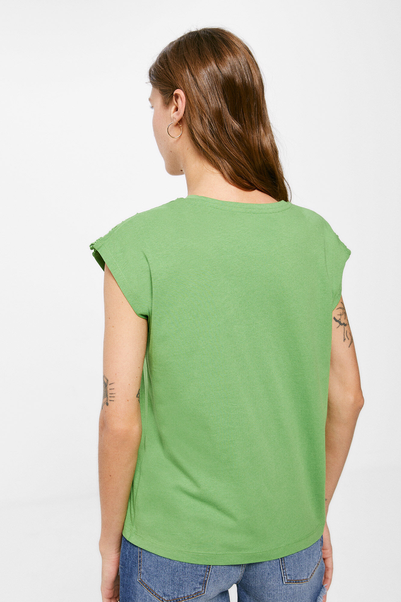 Springfield Playera Gr&aacute;fica Crochet Hombro verde