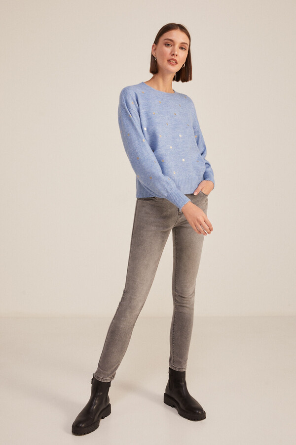 Springfield Suéter Flores Metalizadas azul