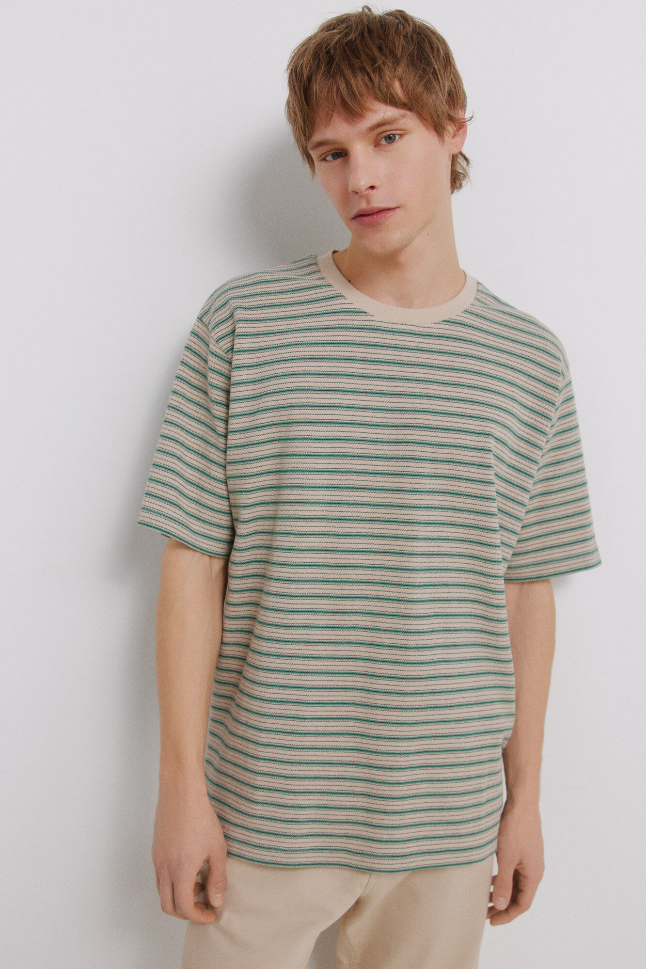 Springfield Playera de pique a rayas" caf&eacute;