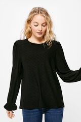 Springfield Blusa Negra Bordado Suizo negro