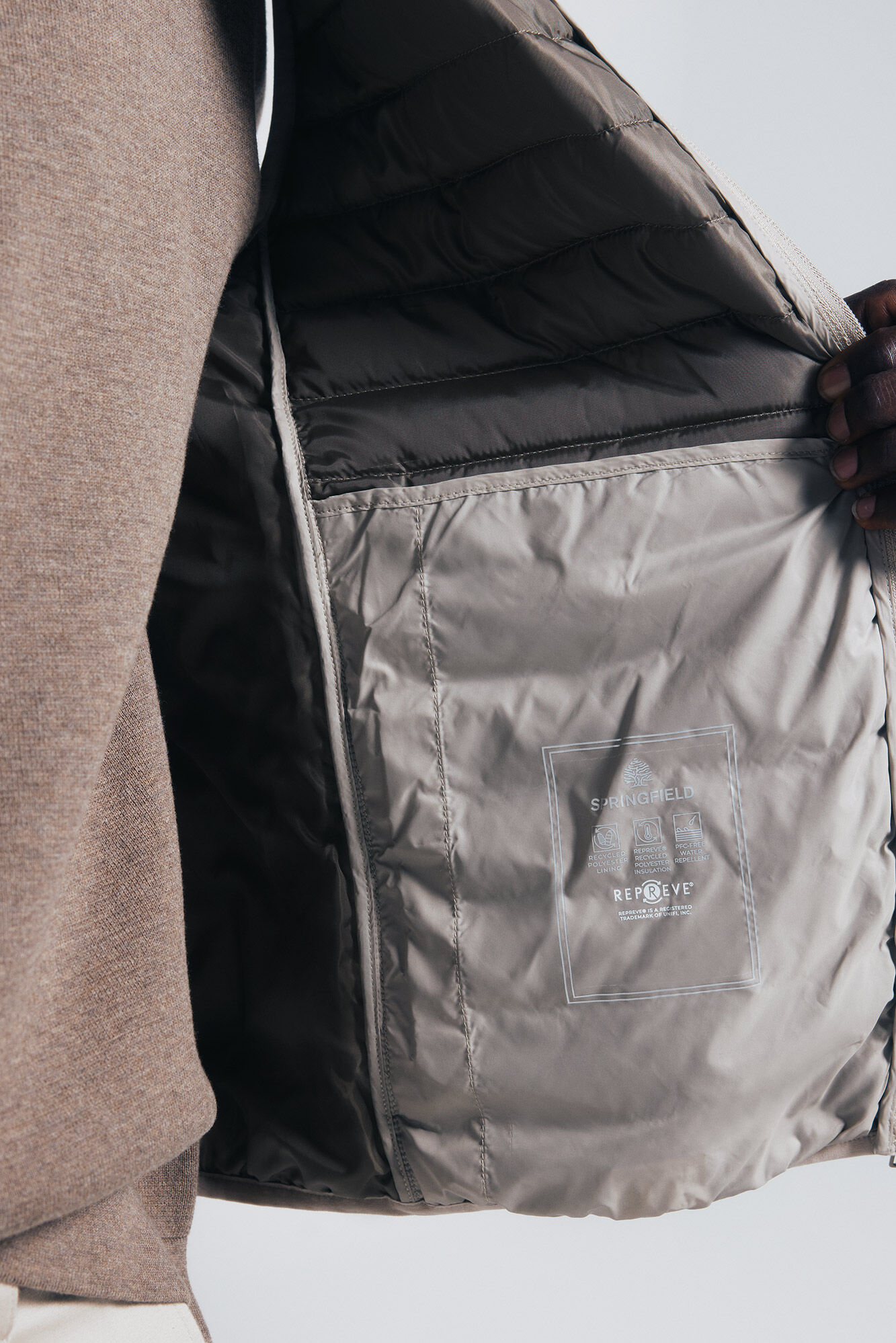 Springfield Chaleco acolchado caf&eacute;
