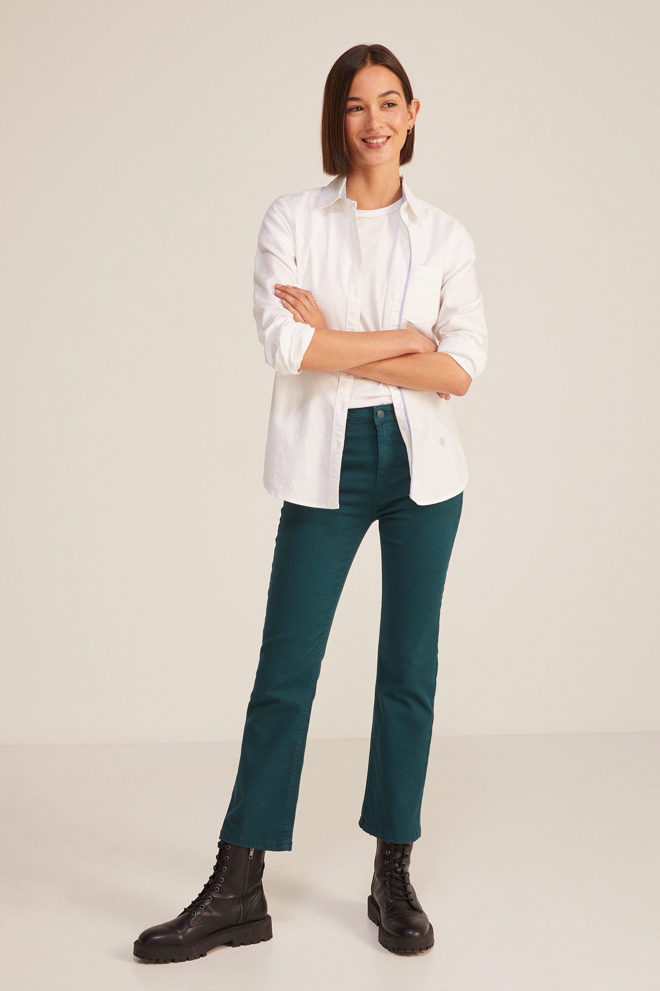 Springfield Damen Kick Flare Jeans – Mittlere Leibhöhe, Knöchellang, Vielseitiger Allrounder