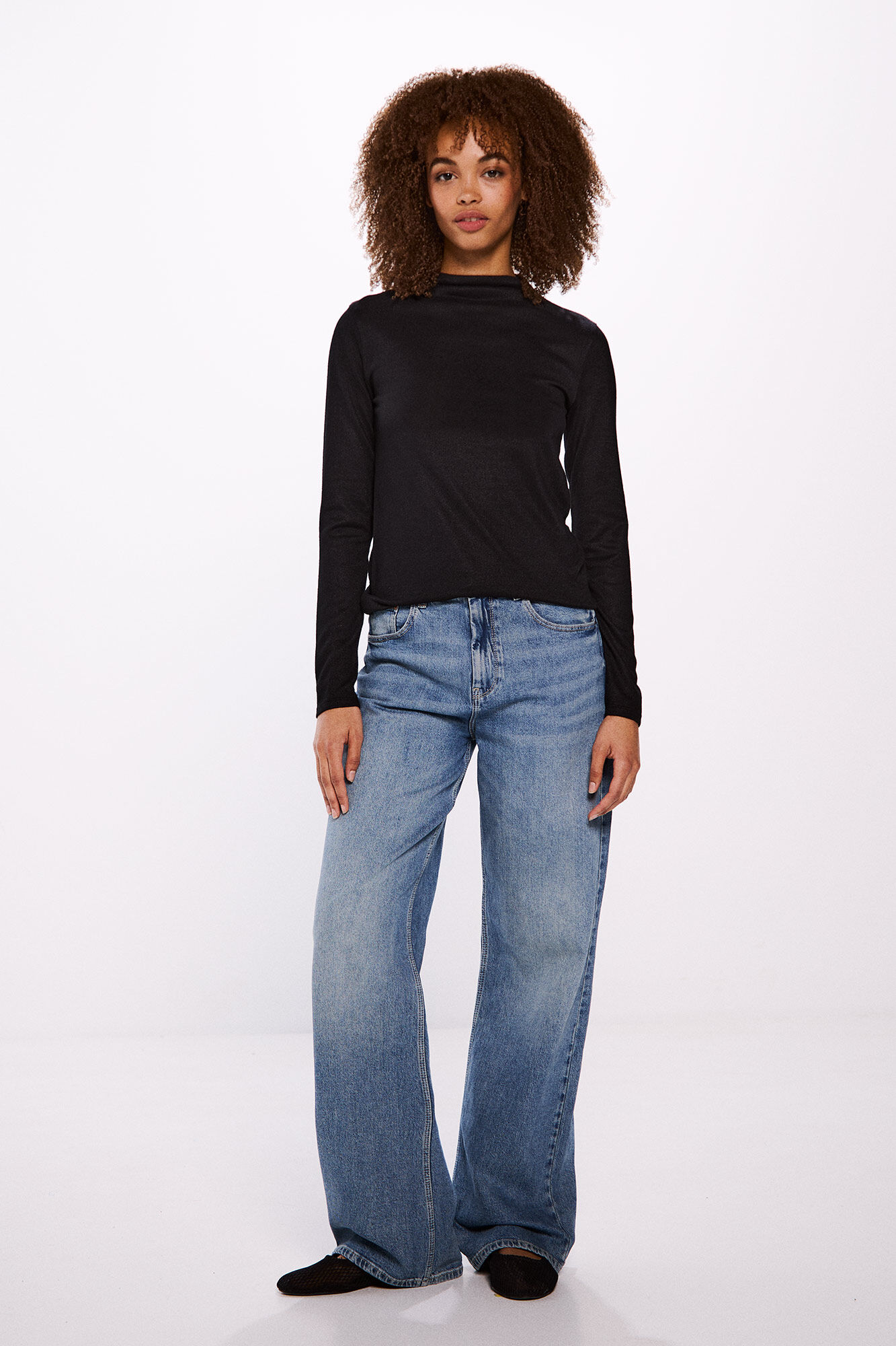 Springfield Playera cuello perkins tacto suave negro