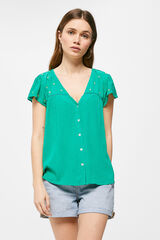 Springfield Blusa Bambula Bordados verde