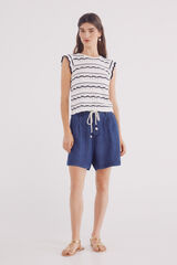 Springfield Shorts cinturón tencel azul