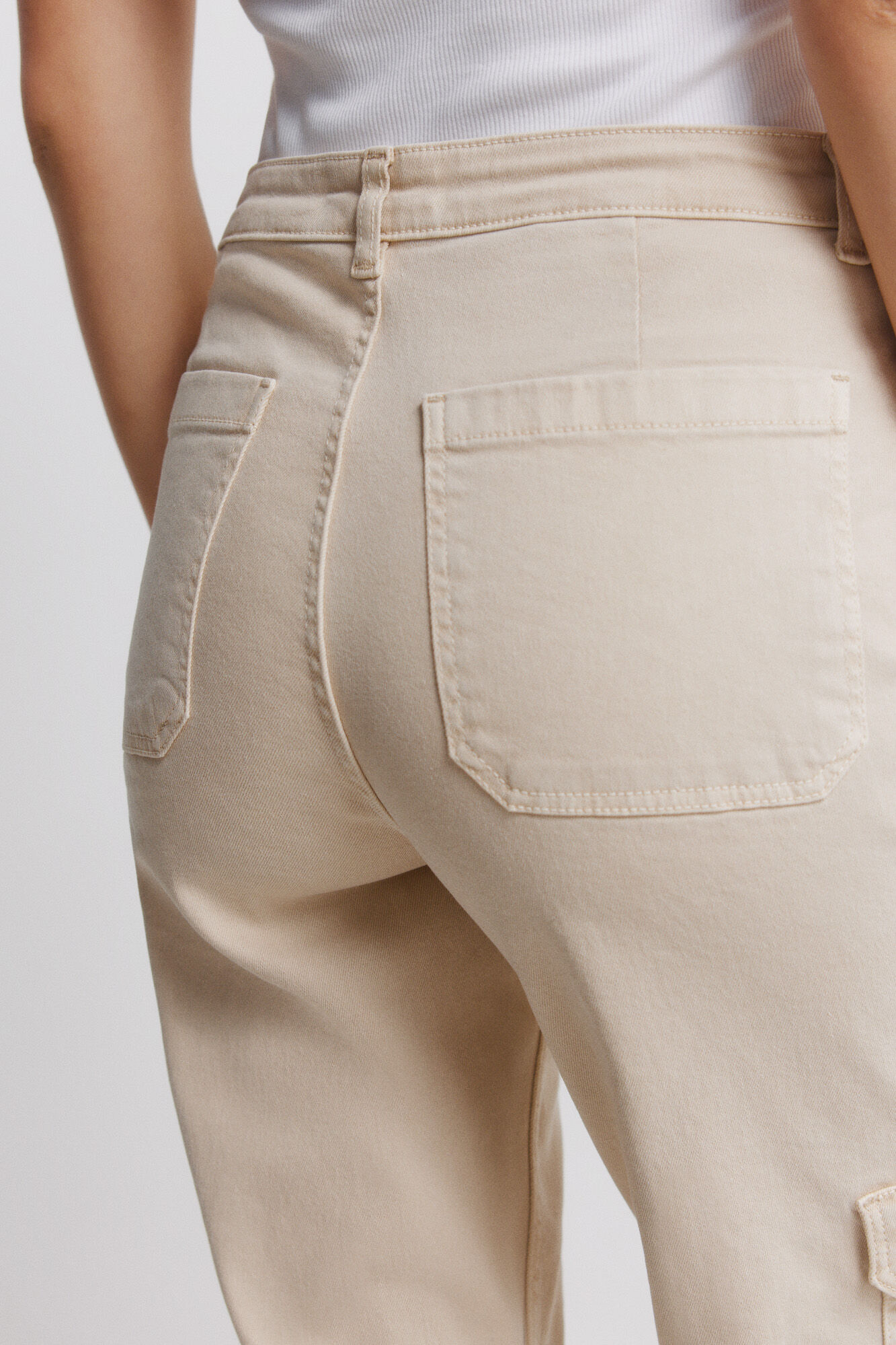 Springfield Pantalones cargo de algod&oacute;n beige
