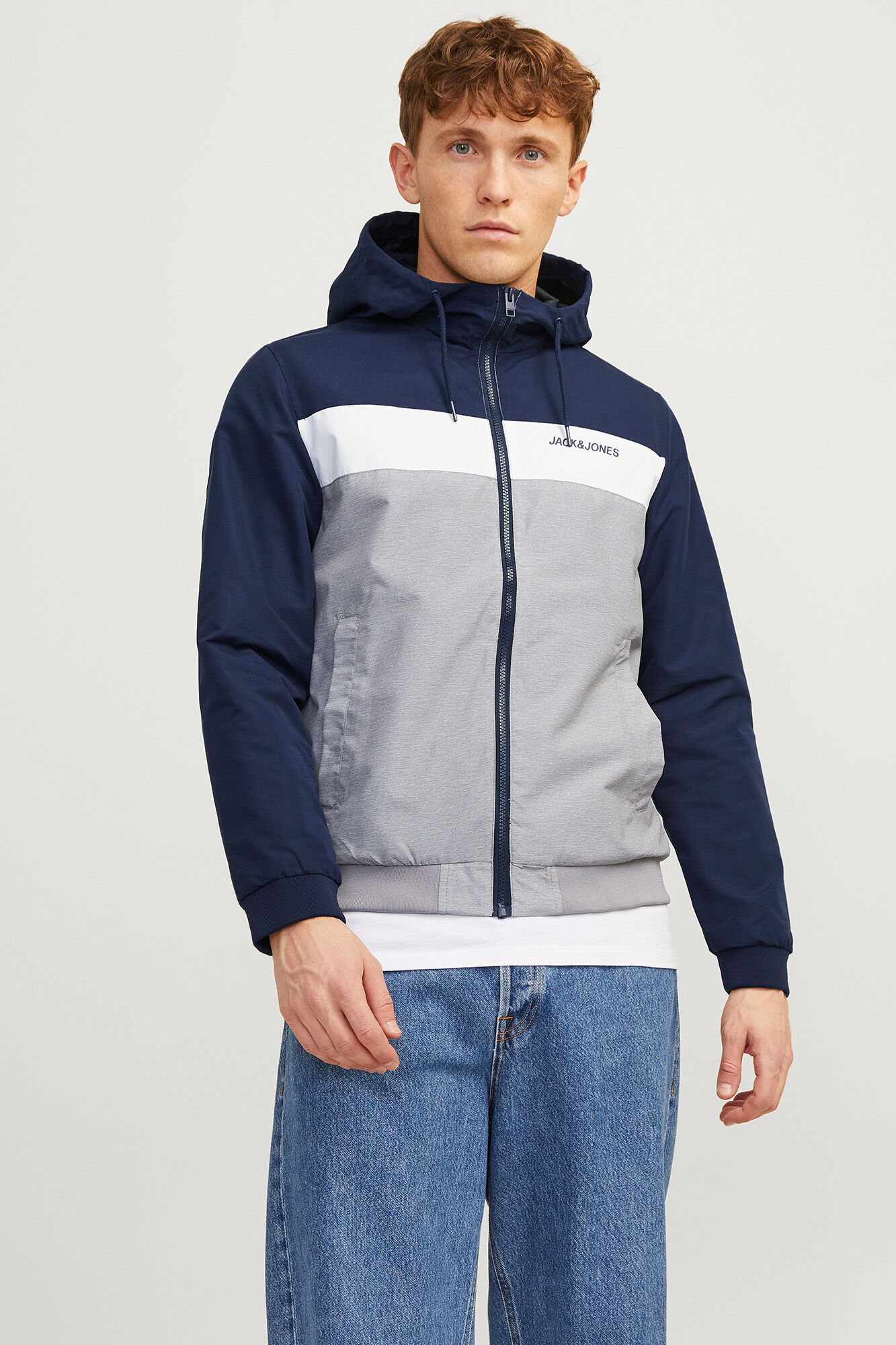 Jack & Jones Chamarra ligera capucha marino