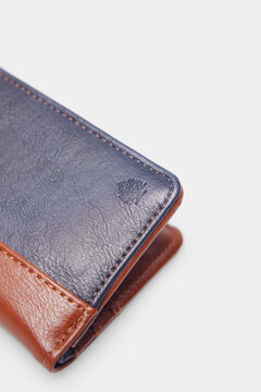 Springfield Cartera slim efecto piel bicolor azul