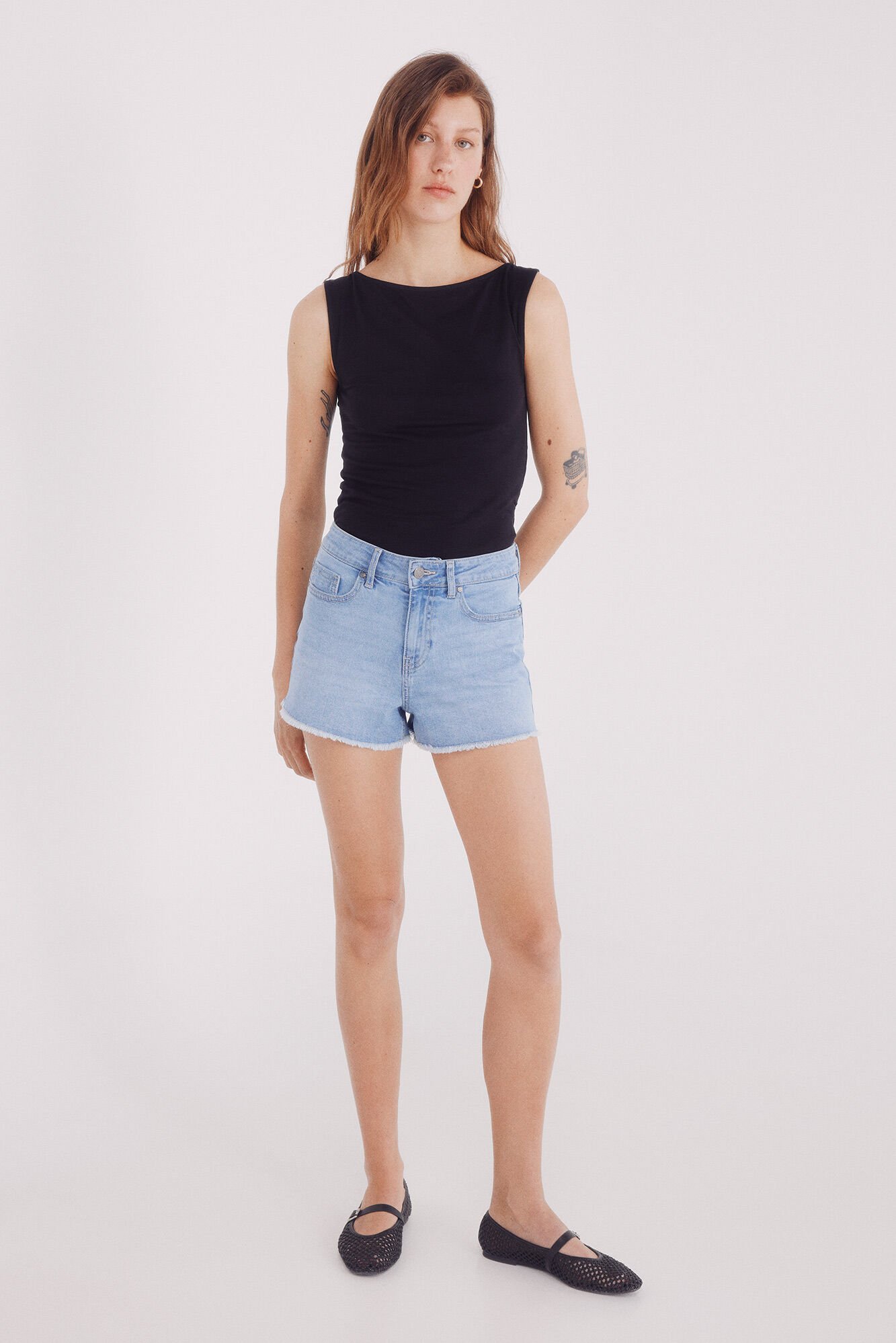 Springfield Shorts jeans dobladillo deshilachado