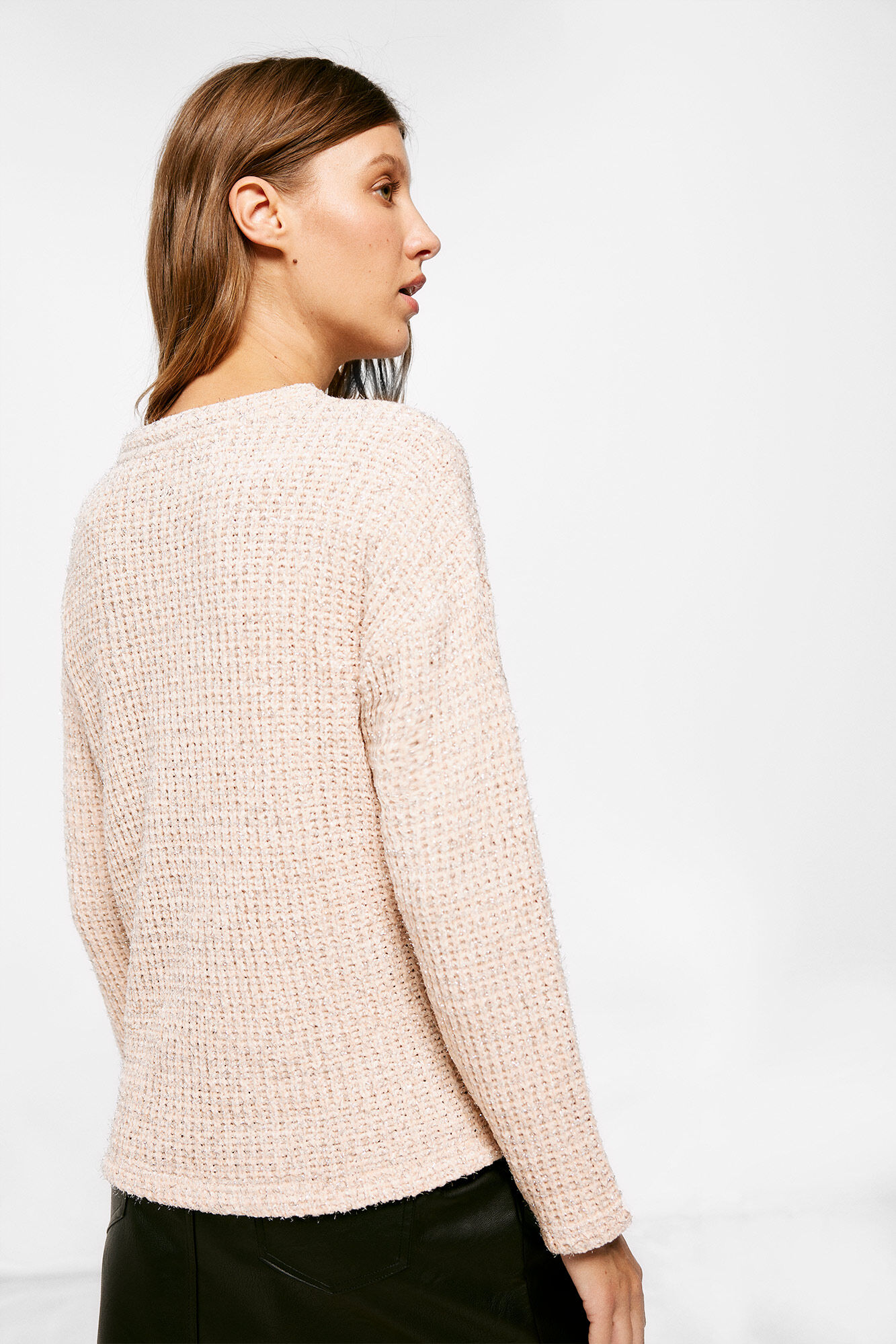 Springfield Playera Chenilla Estructura Botones rosa