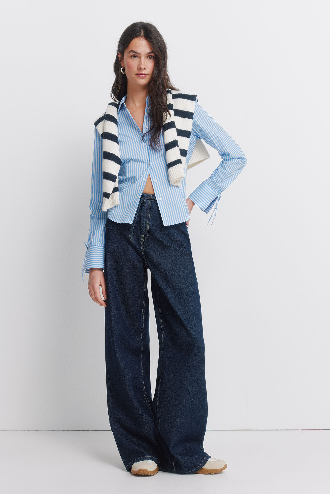 Springfield Camisa algod&oacute;n entallada azul