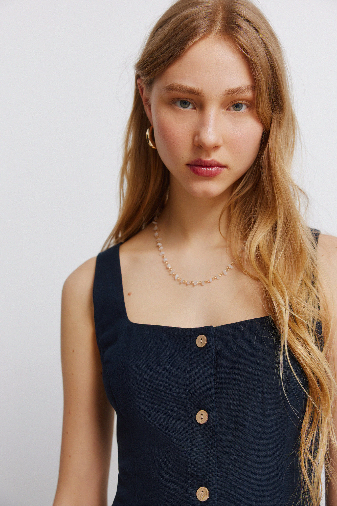 Springfield Vestido midi con escote cuadrado