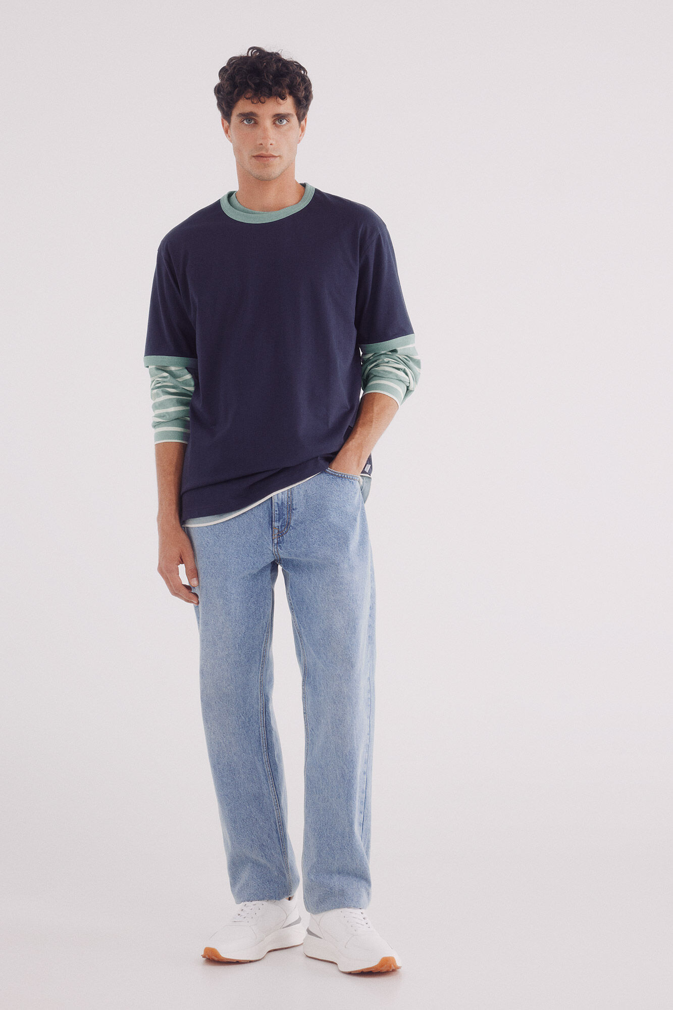 Springfield Playera contraste azul