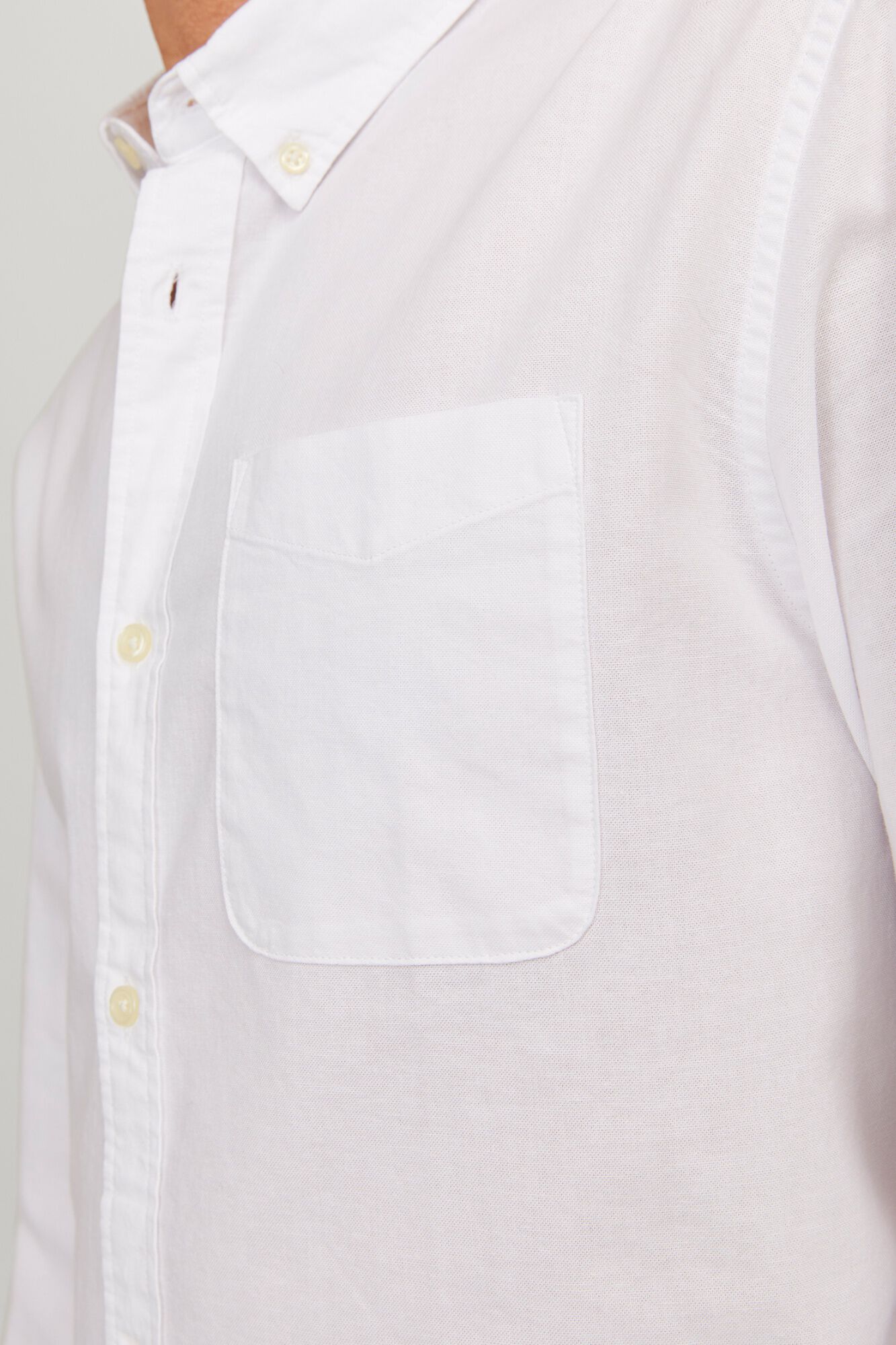 Jack & Jones Camisa oxford de algod&oacute;n natural
