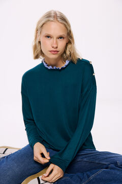 Springfield Playera cuello combinado verde