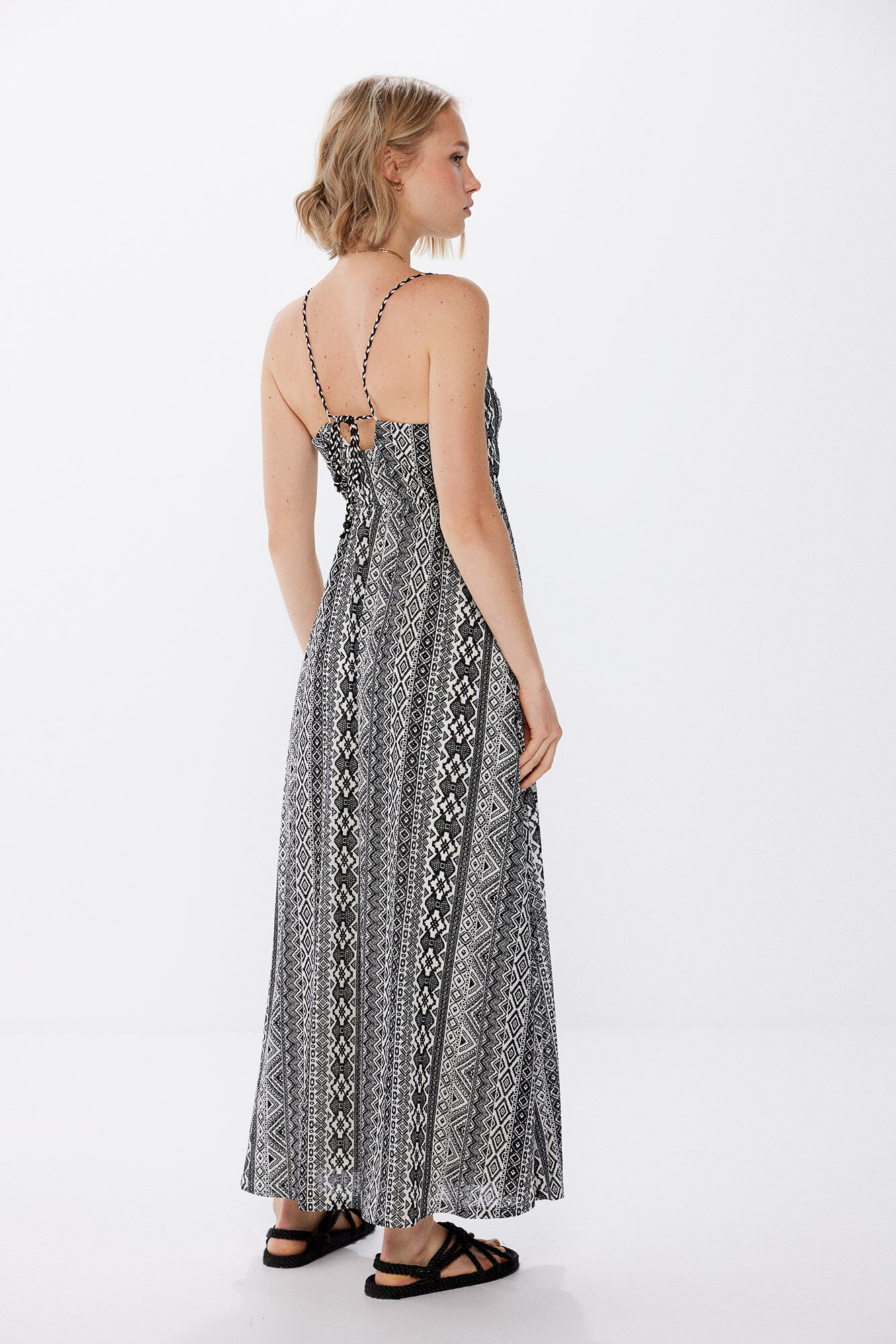 Springfield Vestido midi cenefa vertical negro