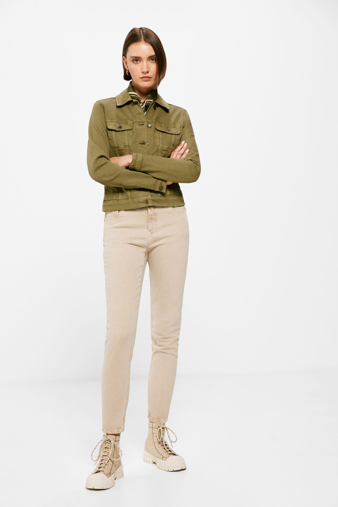 Springfield Chamarra Vaquera Color Algod&oacute;n kaki