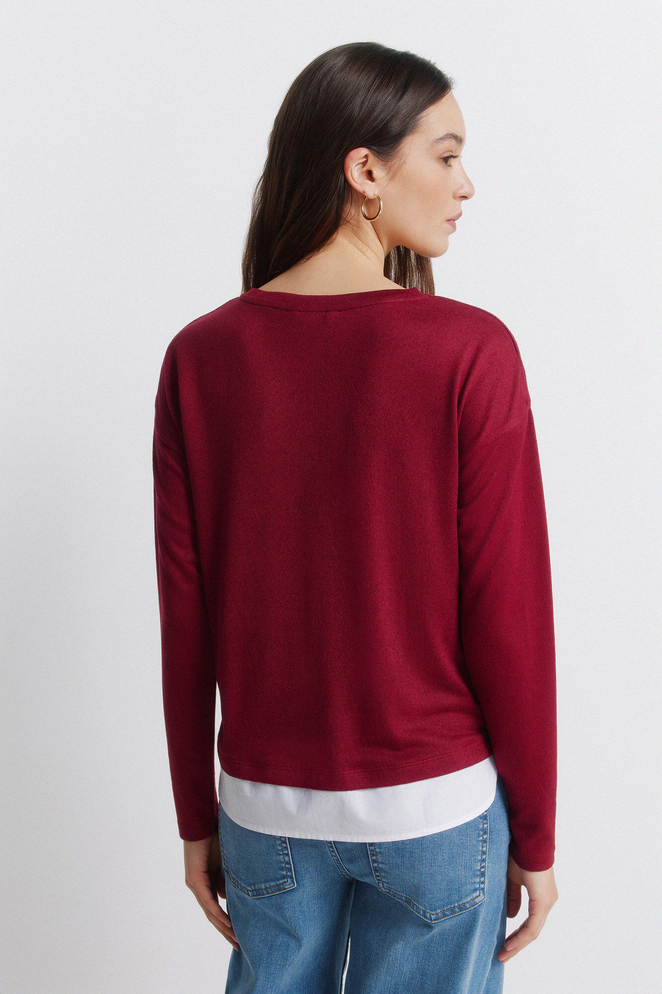 Springfield Playera combinada con botones laterales p&uacute;rpura