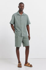 Springfield Bermudas de lino relaxed fit caza oscuro