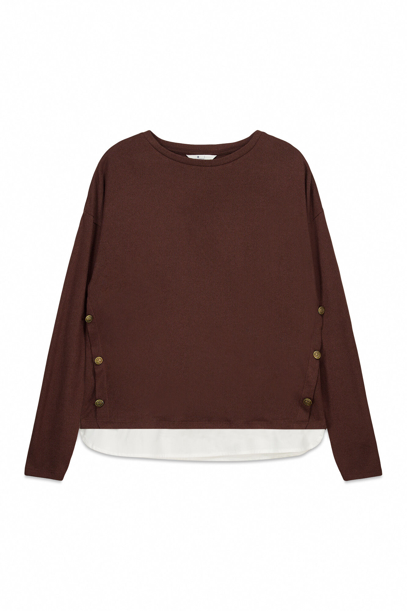 Springfield Playera combinada con botones laterales caf&eacute;