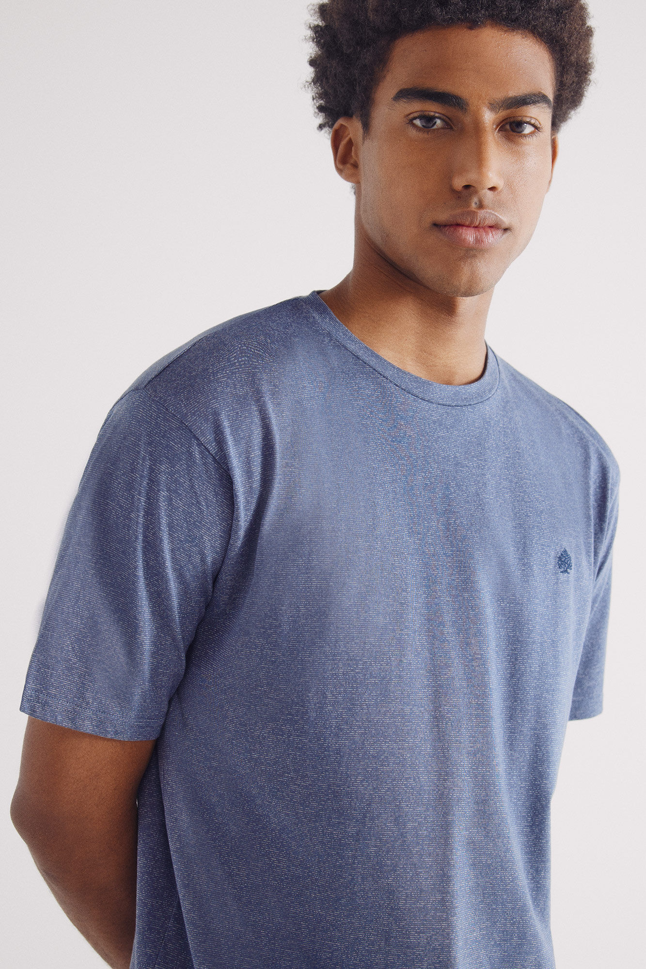 Springfield Playera microraya color azul indigo