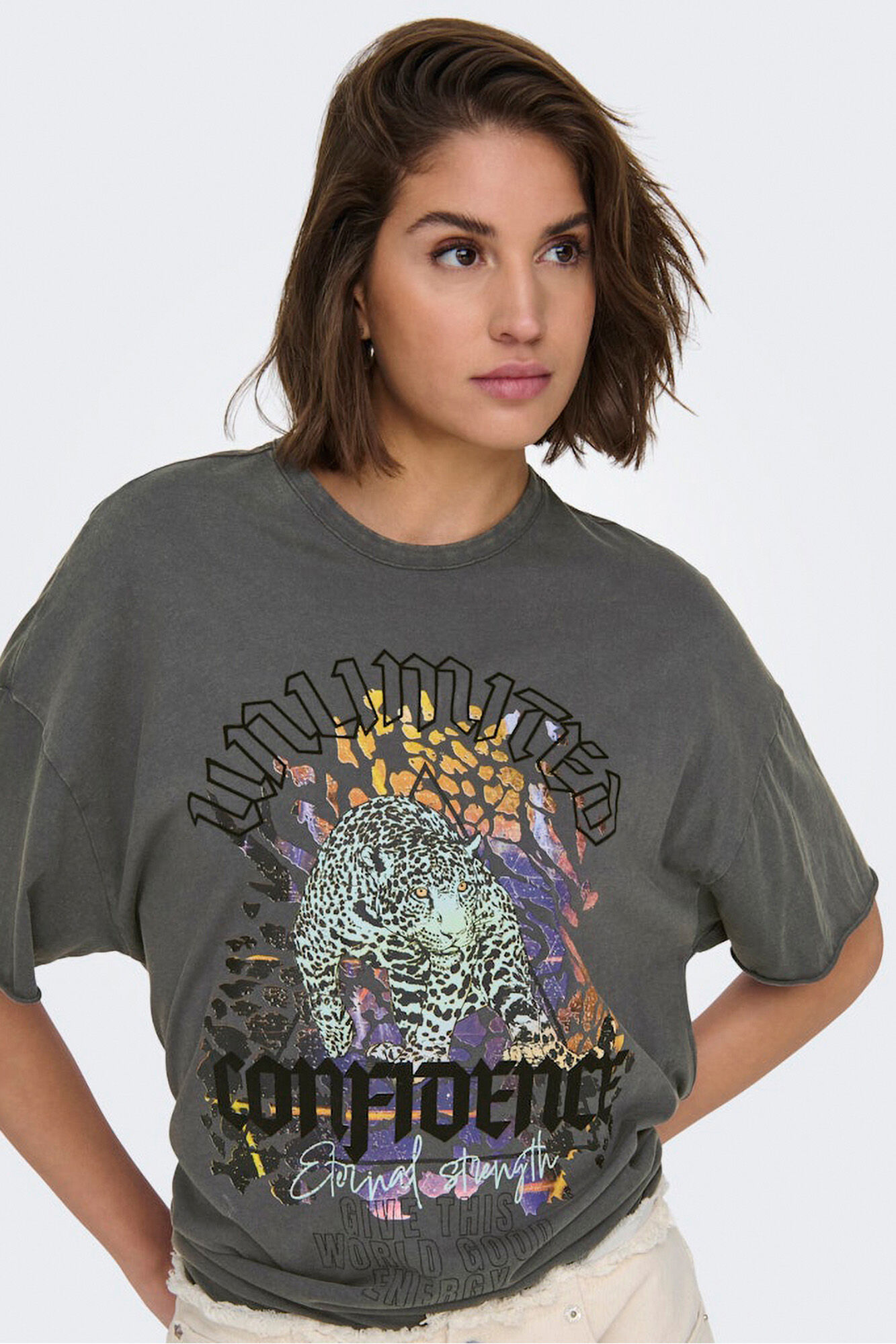 Only Playera oversized de manga corta