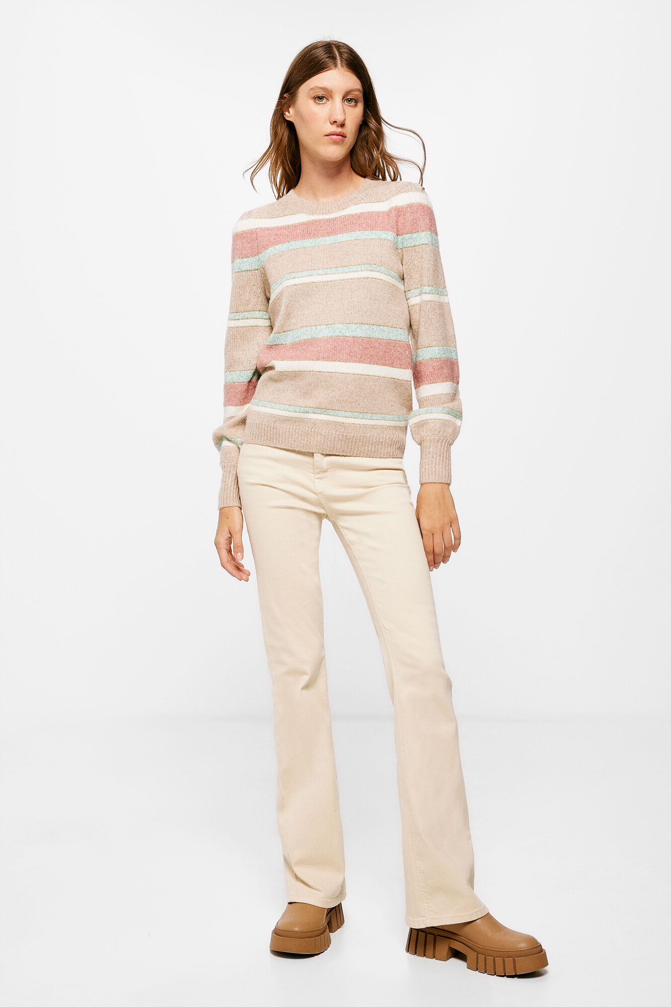 Springfield Su&eacute;ter Rayas Lurex Lana rosa