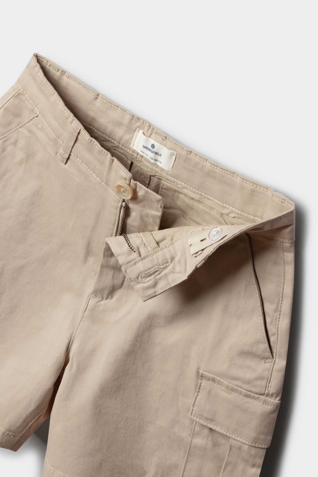 Springfield Kids Bermudas chino cargo para ni&ntilde;o beige
