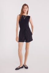 Springfield Shorts bolsillos lyocell negro