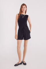 Springfield Shorts bolsillos lyocell negro
