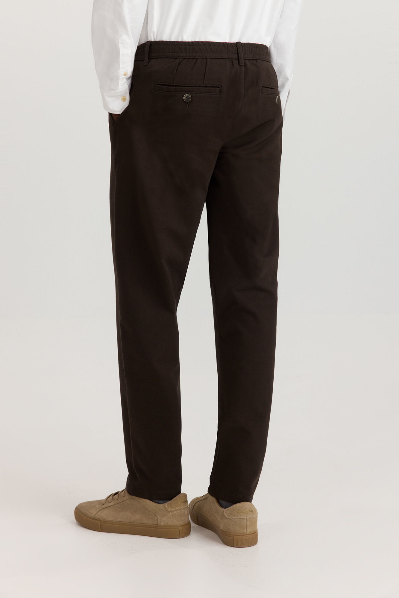 Springfield Pantal&oacute;n chino de tejido c&oacute;modo caf&eacute;