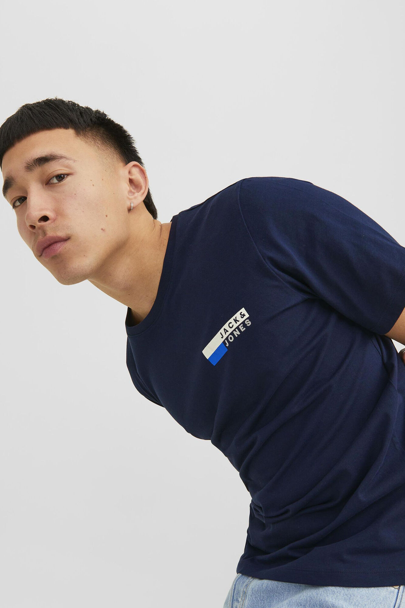 Jack & Jones Playera est&aacute;ndar fit azul