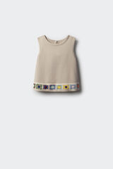Springfield Top dobladillo crochet niña estampado