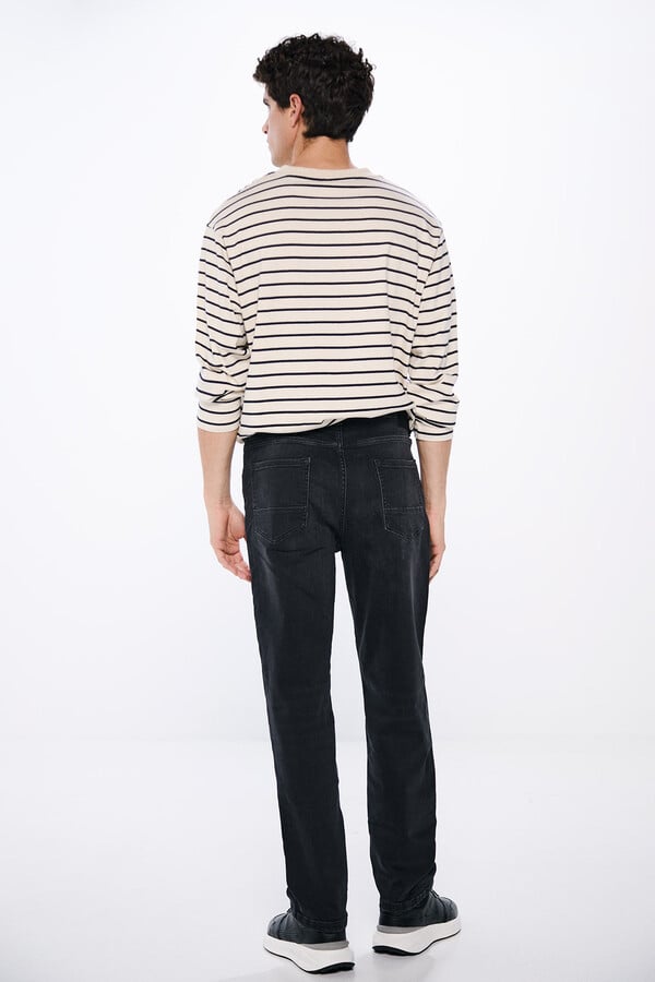 Springfield Jeans straight fit negros gris