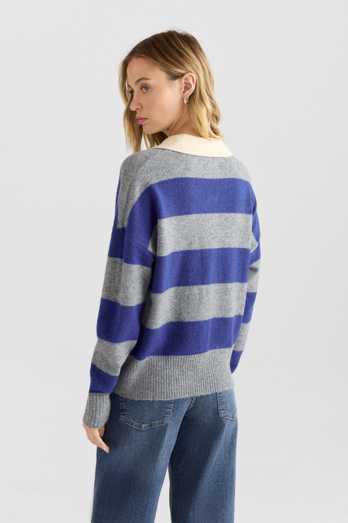 Springfield Su&eacute;ter polo de rayas azul