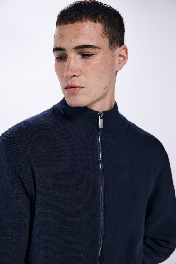 Springfield Cárdigan milano cremallera azul