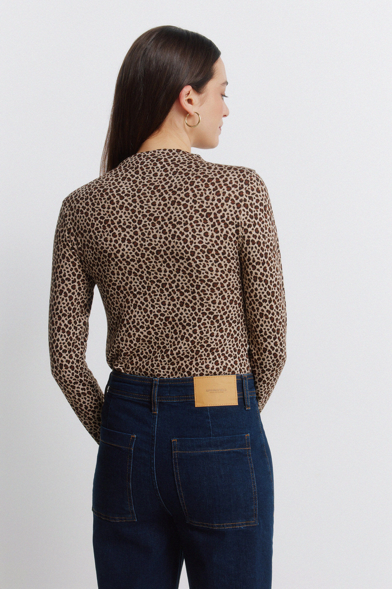 Springfield Playera con cuello Perkins caf&eacute;