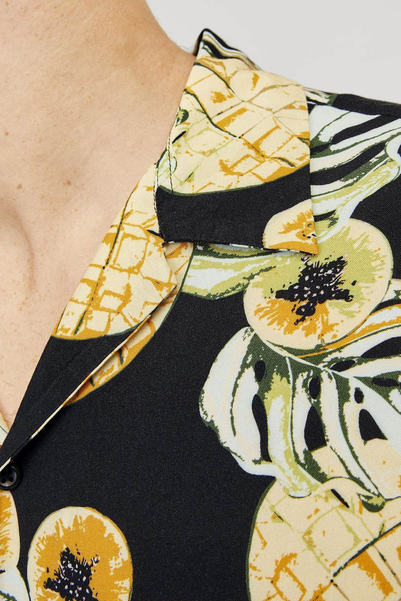 Jack & Jones Camisa relaxed fit estampada negro