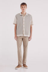 Springfield Pantalón chino microestampado slim fit café