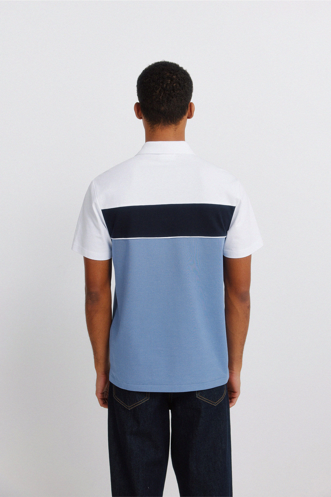 Springfield Polo de piqu&eacute; color block slim fit azul